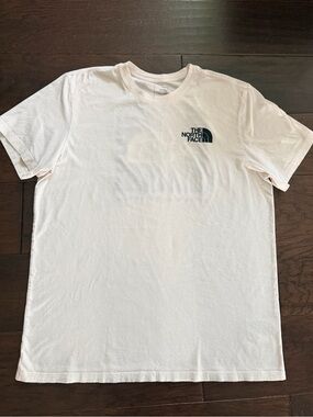 The North Face Men’s Off-White Short-Sleeve Tee with Small Black Logo